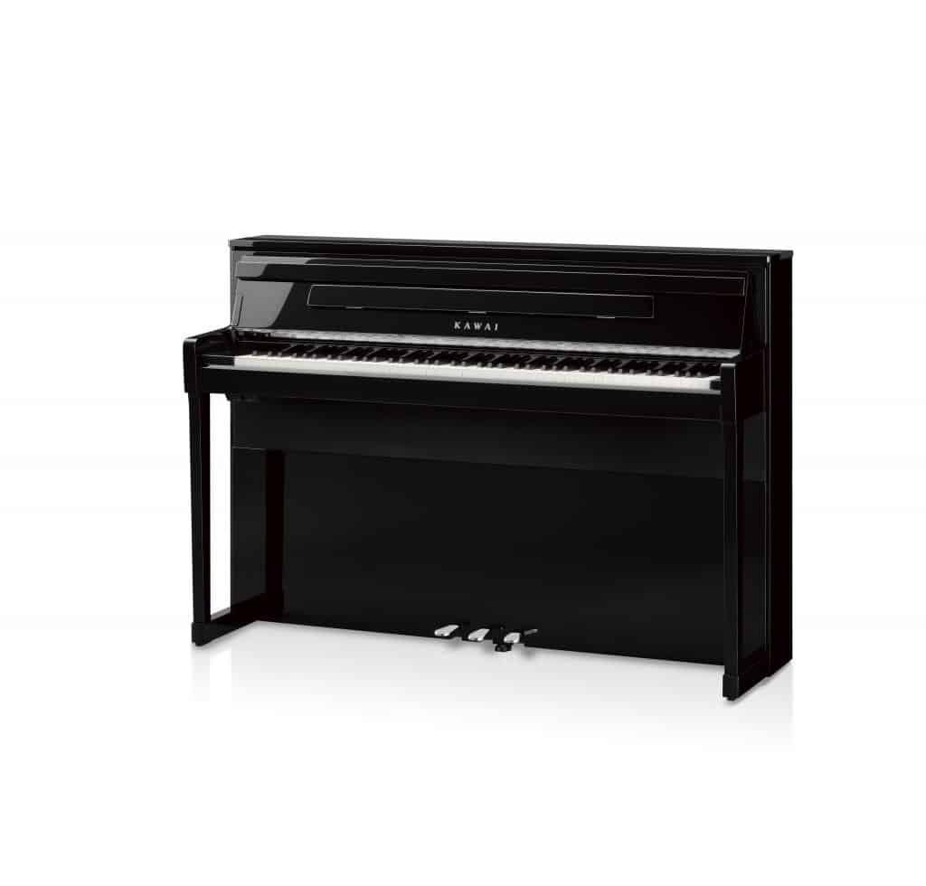 black piano - white background
